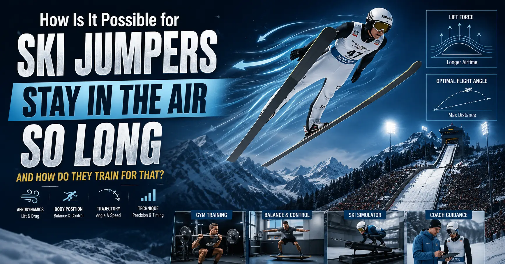 how is it possible for ski jumpers to stay in the air so long and how do they train for that