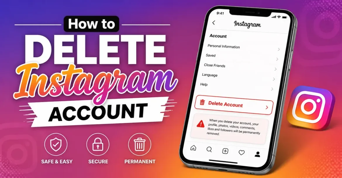 how to delete instagram account