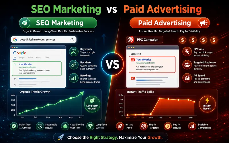 seo marketing vs paid advertising