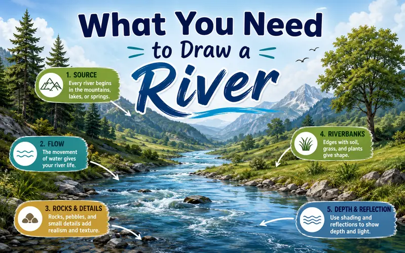 what you need to draw a river