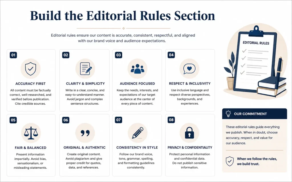build the editorial rules section
