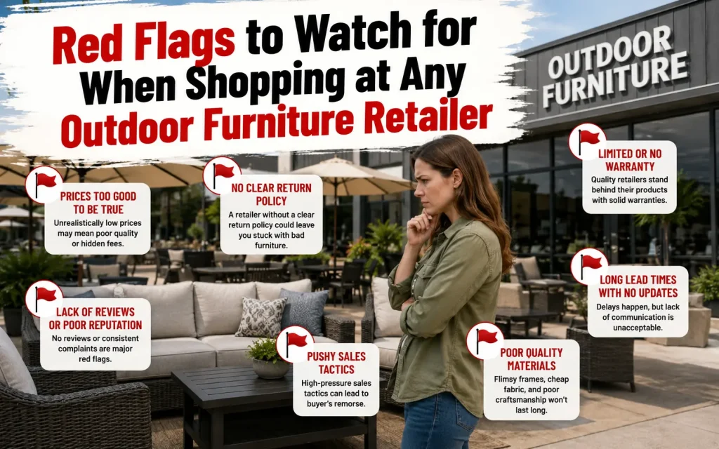 red flags to watch for when shopping at any outdoor furniture retailer
