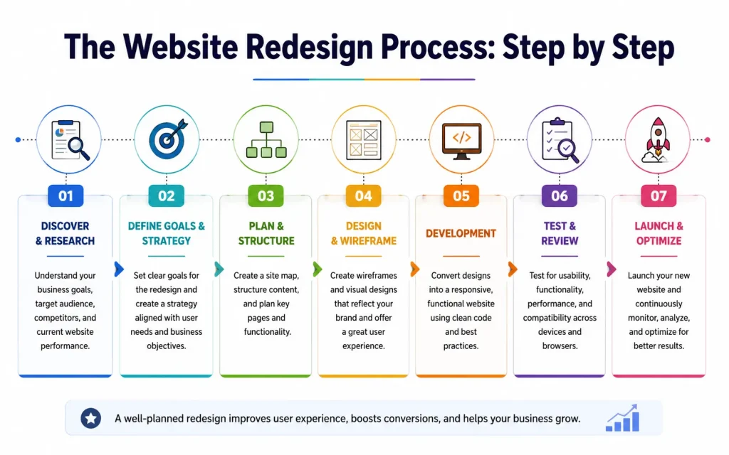 the website redesign process step by step