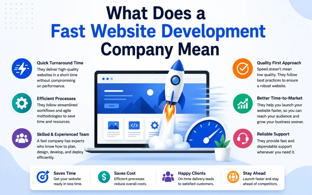 what does a fast website development company mean