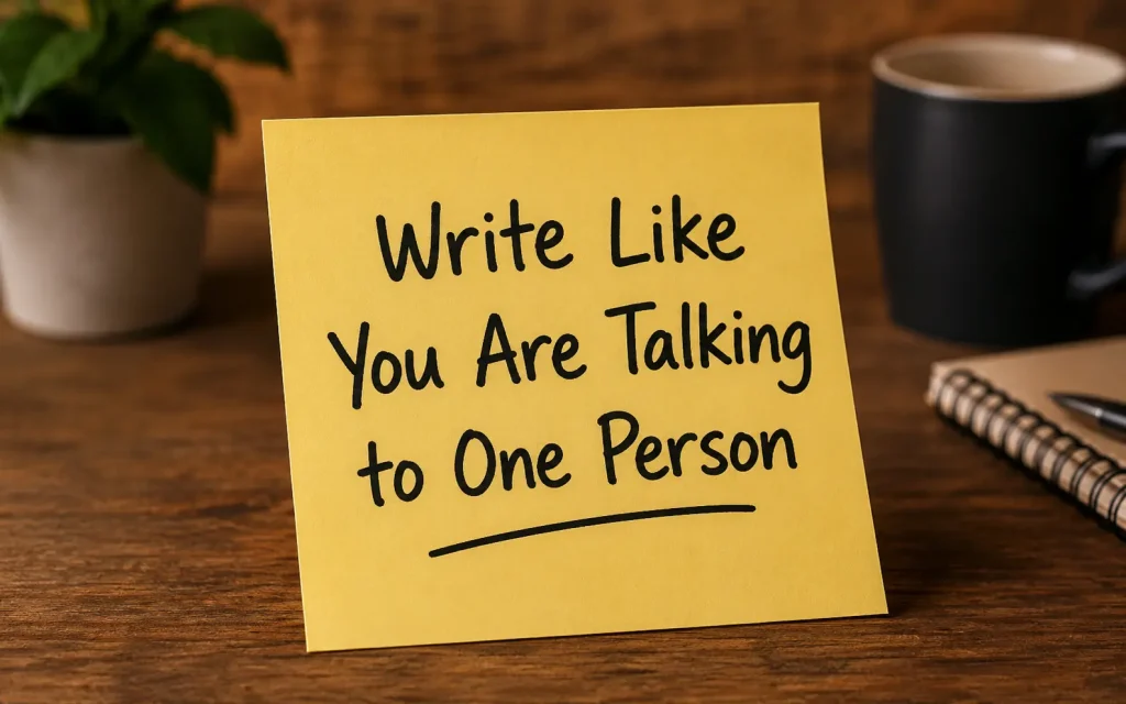 write like you are talking to one person