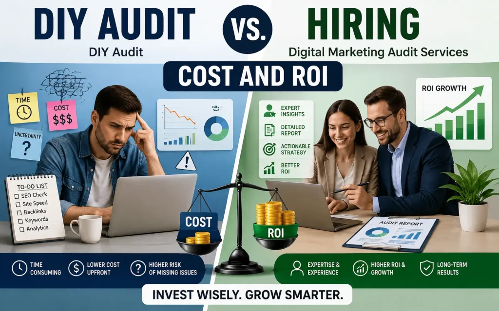 diy audit vs. hiring digital marketing audit services- cost and roi