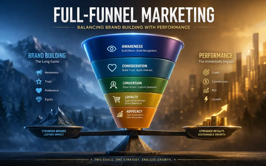 full-funnel marketing- balancing brand building with performance
