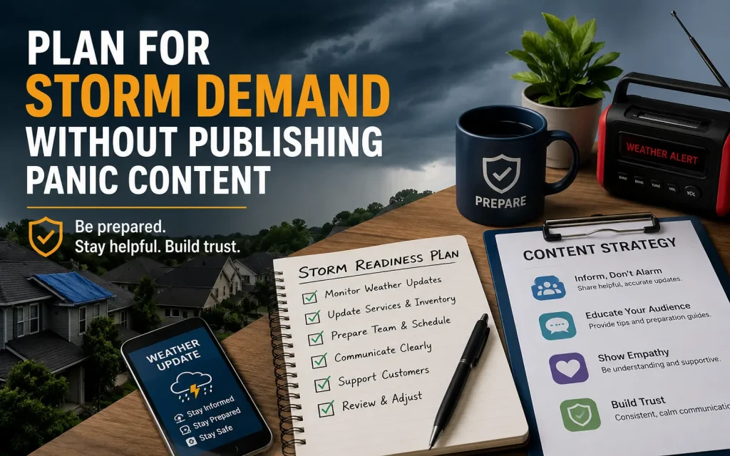 plan for storm demand without publishing panic content