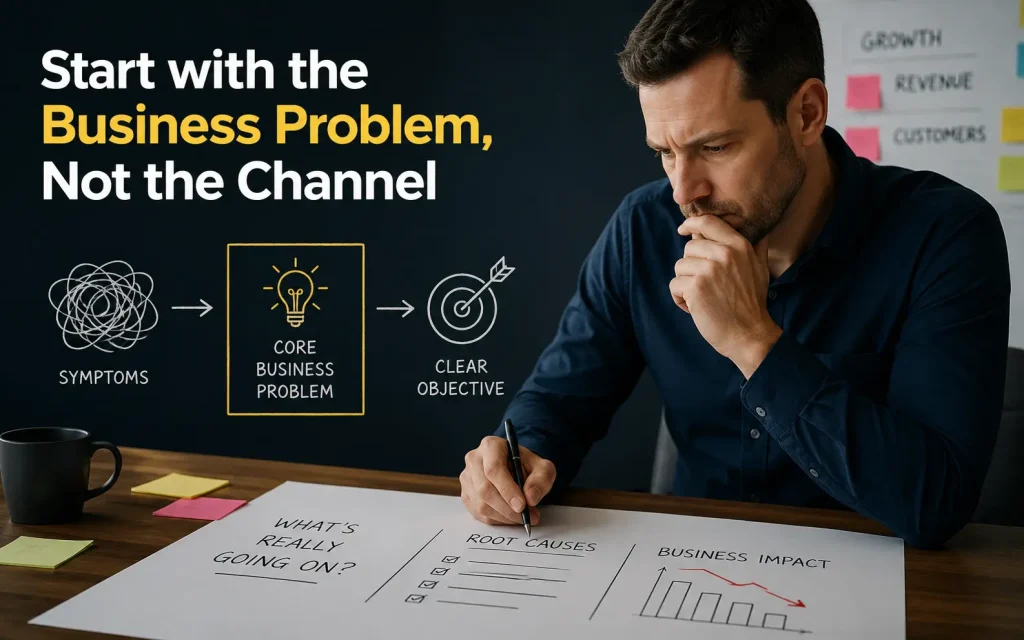 start with the business problem not the marketing channel