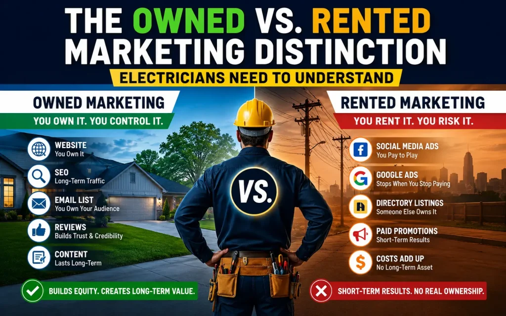 the owned vs. rented marketing distinction electricians need to understand